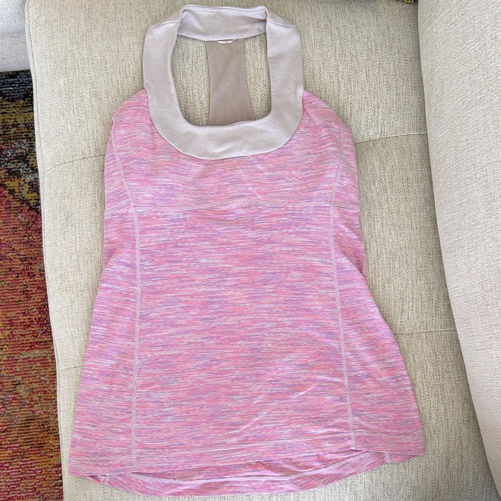 Lululemon Athletica Heathered Pink and Light Gray Tank Top